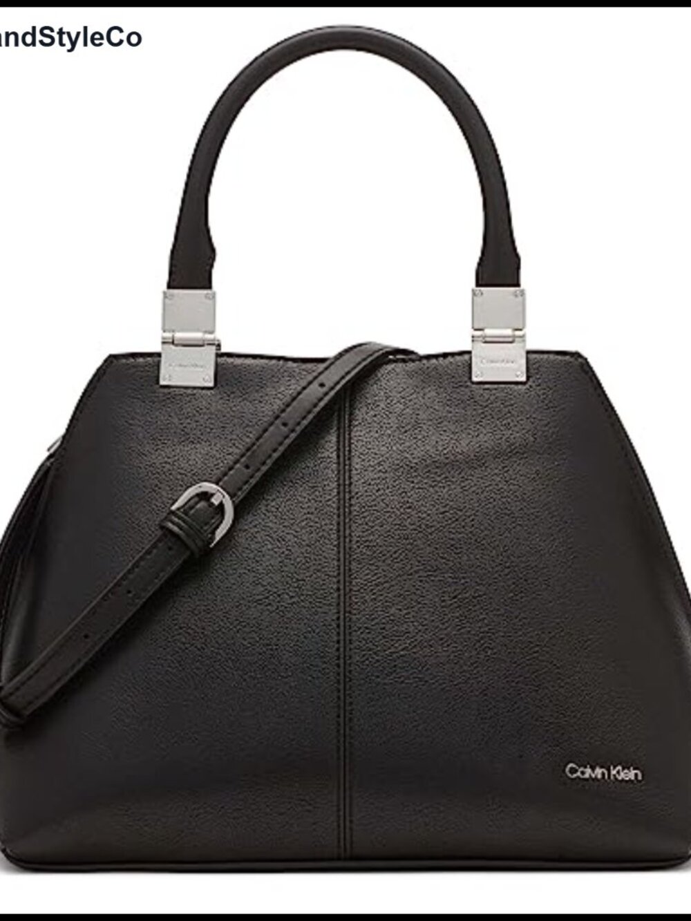 Vegan Leather Geometric Satchel 2-in-1 Crossbody Bag with Removable Strap